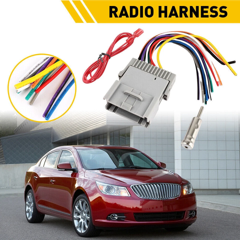 Arnés de cables de instalación de radio estéreo para Buick Chevy GMC Pontiac + adaptador de antena Foto 4 de 4