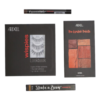 ARDELL LIPSTICK PALETTE + EYELASHES + FEATHERING PEN + SHADOW STICK COMBO 1