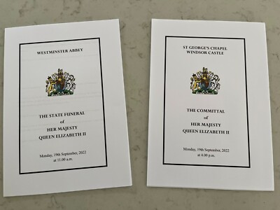Royal Family Queen Elizabeth ll - State Funeral & Committal Order of Service
