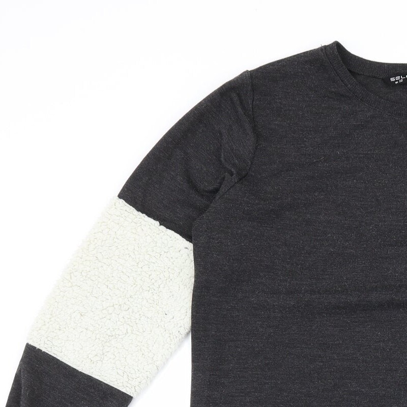 Select Womens Grey Colourblock Polyester Blend Sw… - image 5