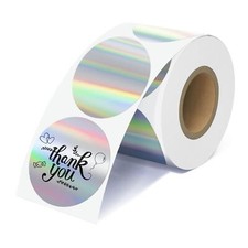 400 Pcs 2 Inch Holographic Thermal Circle Labels Printable Stickers for Logo