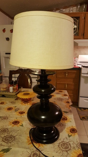 Traditional Table Lamp Black Metal For Living Room Bedroom Nightstand Drum For Sale Online