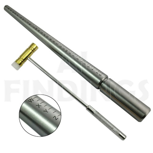 RING SIZER STICK AZ UK STEEL RING MANDREL TRIBLET NYLON HAMMER