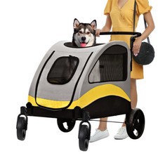 Jumbo Dog Jogger Stroller for Pet Foldable Breathable 4 Wheel Easily Walk In/out