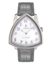 AL CAPONE WATCH 51mm white pearl dial 2 x interchangeable straps tommy gun case