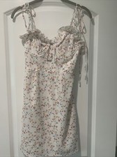 Fashion Nova ~ Women's Sleeveless Floral Pink Cream Yellow Green Dress ~ XS