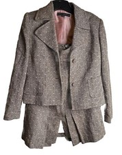 VTG Wool Nipon Boutique Pleated Skirt Suit Set Woman 8P Academia Preppy Corpcore