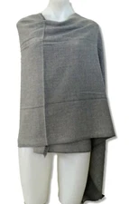 100% Light Grey Cashmere Shawl Pashmina Scarf Wrap Stole Women Wool Soft 9