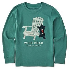 Life is Good Kids Crusher Wild Bear Long Sleeve Tee Shirt 81196
