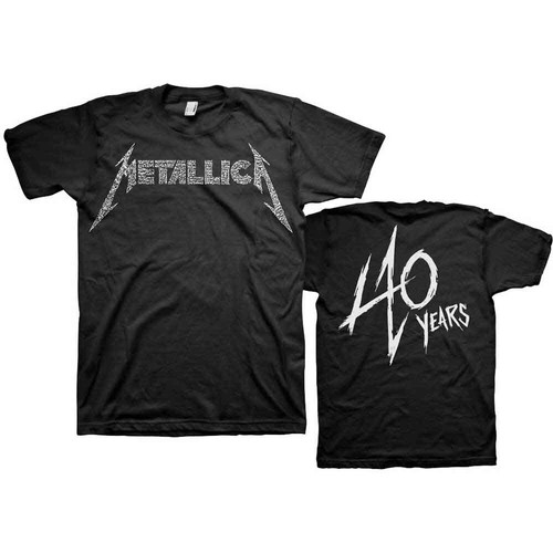 Metallica 40th Anniversary Songs Logo T-Shirt Black New