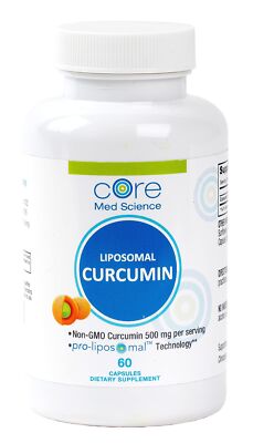 Core Med Science Liposomal Curcumin Capsules 500mg - Pure Turmeric Extract Su...
