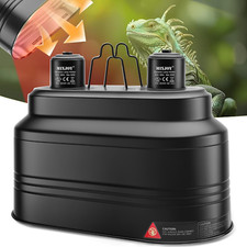 Dual Reptile Light Fixture, Max 160W Heat Lamp with Separate Switches, Fits Ligh