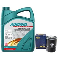MotoröL Set 10W-40 Addinol 4 Liter + ÖLfilter FüR Fiat Honda Mitsubishi Volvo