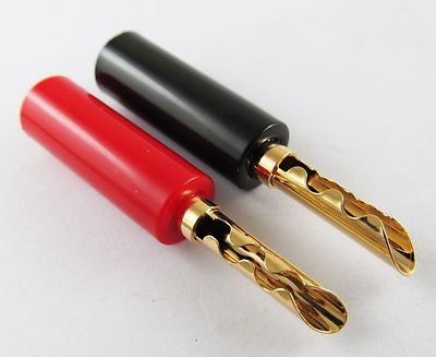 50pcs 24K Gold Plated BFA-Z 4mm Banana Plug Dual Screws Speaker Cable Connectors