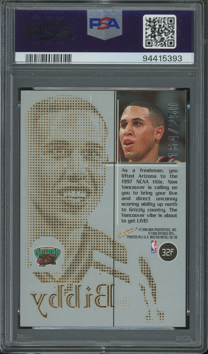 1998 Skybox Molten Metal Fusion #32F Mike Bibby Rookie RC #164/250