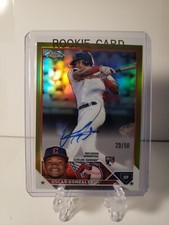 OSCAR GONZALEZ 2023 Topps Chrome  RC  Gold Refractor Autograph /50 