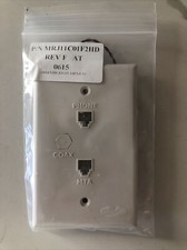 Telephone Wall plate Dual White MRJ11C01F2HD Phone MTA COAX Single Gang