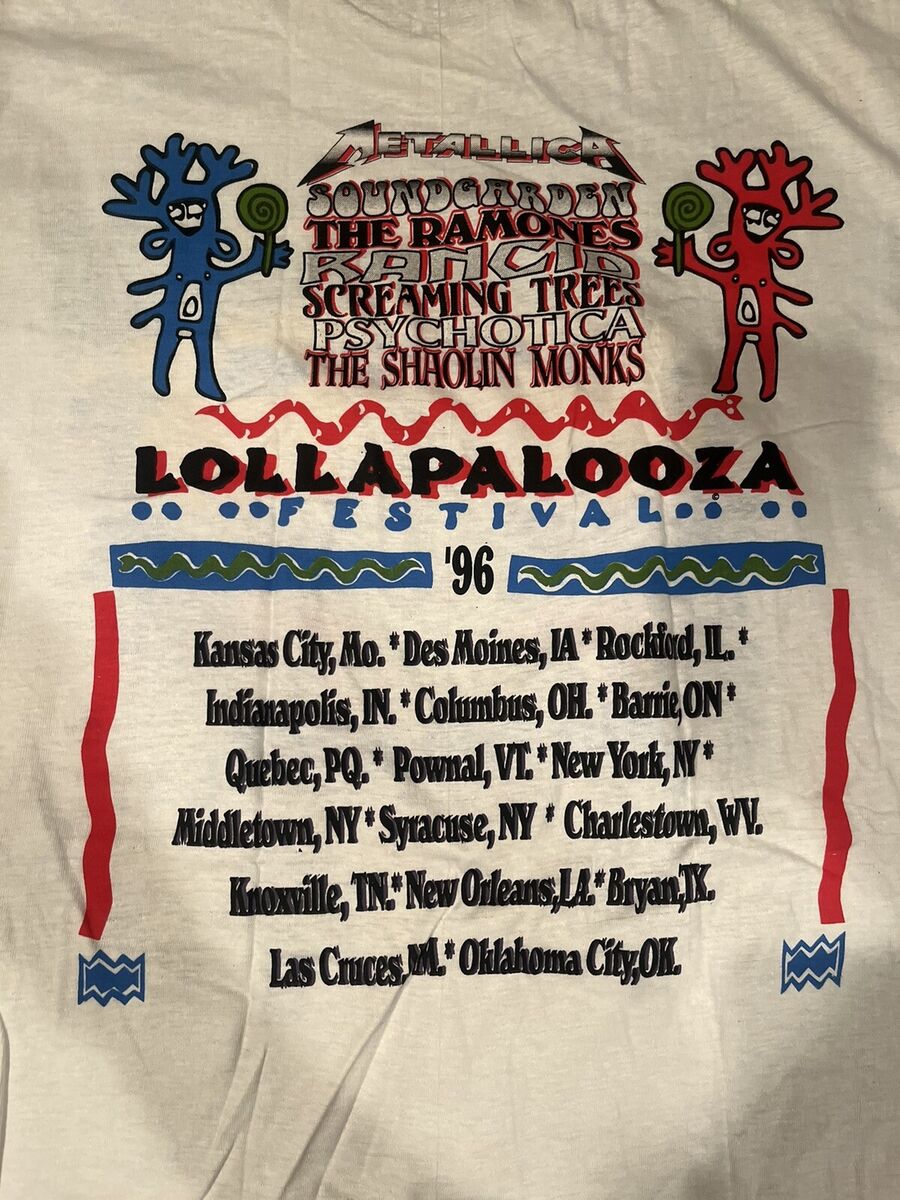 Lollapalooza 1996 Metallica Original Vintage T Shirt XL | eBay Lollapalooza 1996 Metallica Original Vintage T Shirt XL | eBay