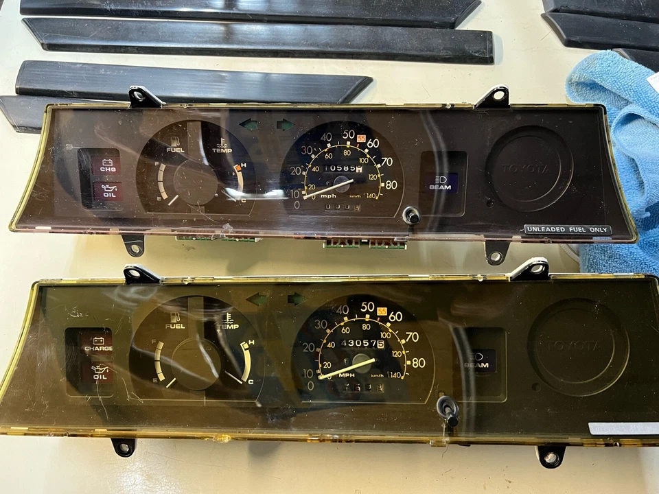 Painel de instrumentos 1980 1981 Toyota Corolla Liftback Sport Coupe painel medidor cluster - Imagem 2 de 4