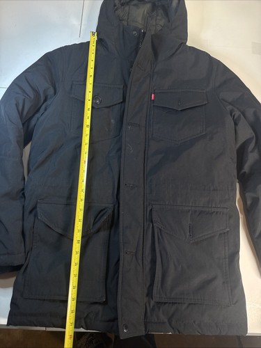 Levi Strauss & Co. blaue Winterjacke mit Reißverschluss und Knöpfen und Kapuze Größe S - Bild 2 von 8