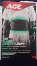 Lot of 2 ! New 3M ACE Deluxe Back Stabilizer  SMALL/MED Support Level 3- Black