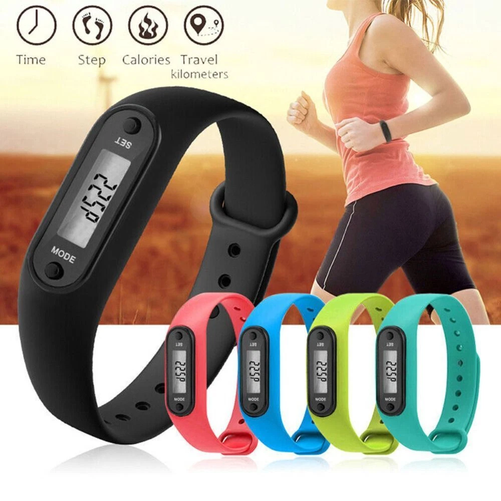 Pedometer Watch with LCD Display Simple Operation Walking Fitness Tracker  Wrist Simple Pedometer Watch with LCD Display Simple Operation Walking  Fitness Tracker Wrist Band Digital Step Counter Black