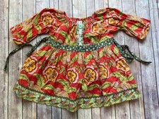 Matilda Jane size 8 Serendipity Tomato Floral Peasant top B2