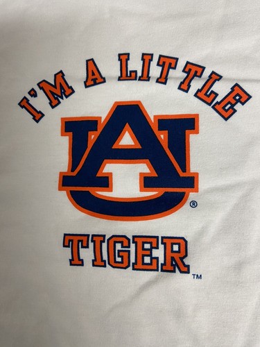 Auburn Tigers NCAA I'M A Little Auburn Tiger White Shirt 24 Months - Picture 2 of 3