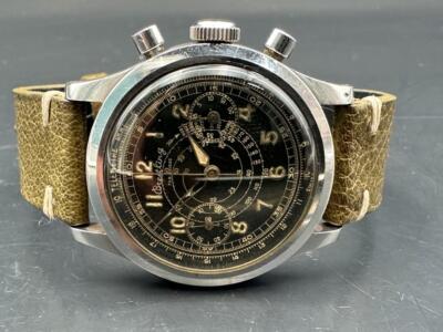 Early 1940s SS Breitling Clamshell 1st Waterproof Chronograph