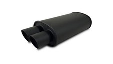 Vibrant 1148 Streetpower Flat Black Oval Muffler 2.5 Inlet Dual 3 Tips Vibrant 1148 Streetpower Flat Black Oval Muffler 2.5 Inlet Dual 3 Tips