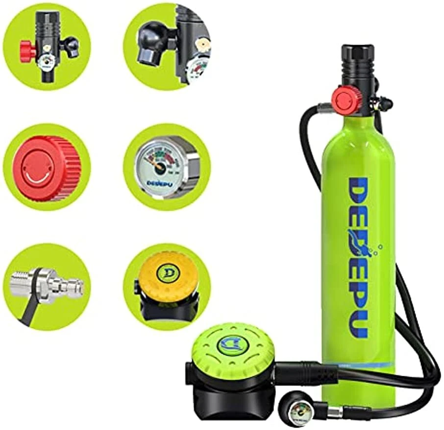 DEDEPU Scuba Diving Kit 1L Oxygen Tank Full Face Diving Mask Set Dive Equipment - Image 4 of 4