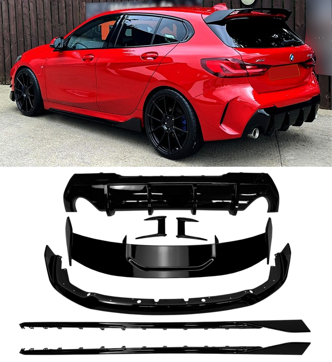 AERO BODY KIT SPLITTER DIFFUSER SPOILER SKIRTS BLACK BMW SEIRES F40  M-SPORT
