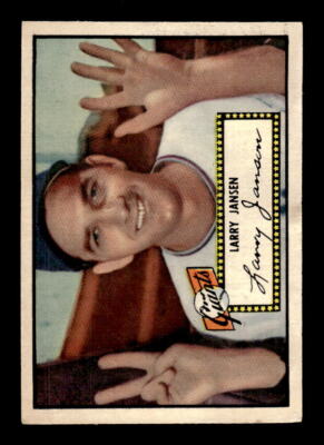 1952 Topps #5A Larry Jansen Black - GOOD - EXACT SCAN - LOW GRADE SET FILLER