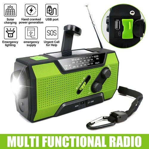 2000mAh Wind Up Solar Radio Hand Crank Emergency FM/AM USB Charger Torch Green - Picture 14 of 14