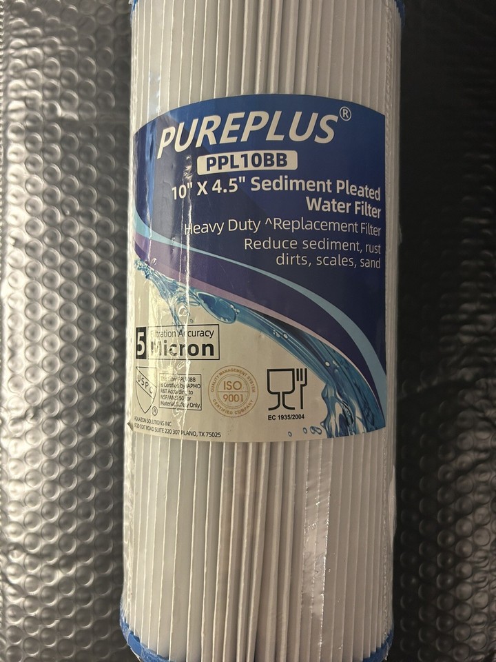 PurePlus IcePure Whole House Pleated Sediment Filter 10" x 4.5" PPL10BB