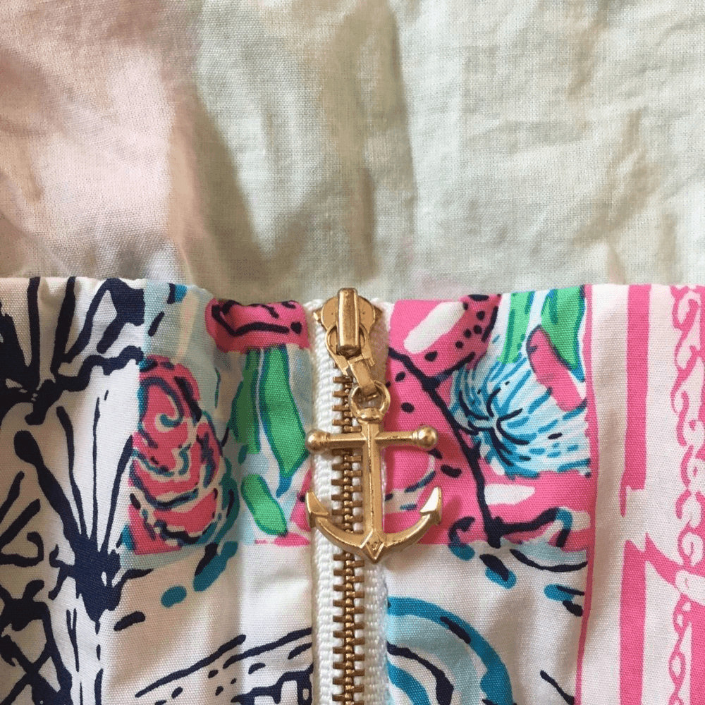 Lilly Pulitzer patchwork shift with lace placket - image 3