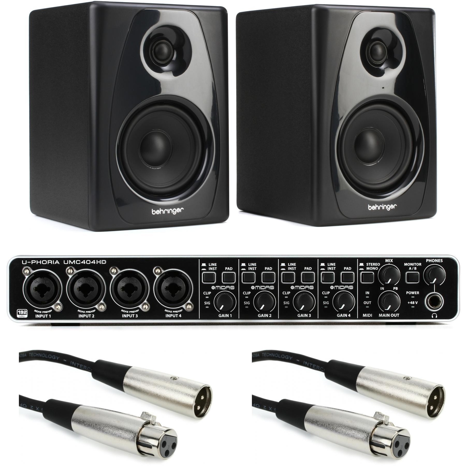 USB-аудиоинтерфейс Behringer U-Phoria UMC404HD и 5-дюймовый USB-порт Studio 50 с питанием