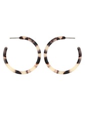 Women's Modern Round Resin Medium Hoop Earrings