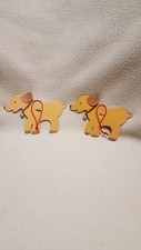 2- Brown Metal, Dog Shaped, Christmas Tree Ornaments