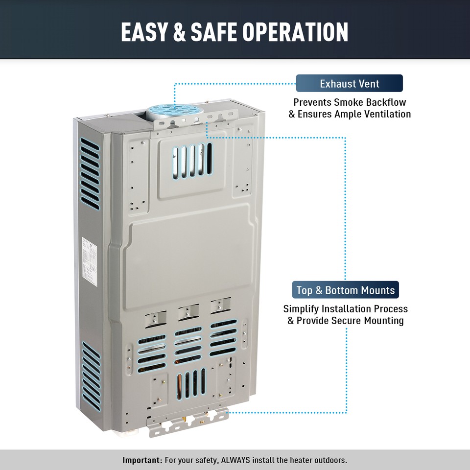 COZ 8/10/12/16/18L Instant Gas Hot Water Heater LPG Propane Tankless