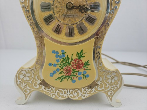 Vintage Westclox Rosefleur Electric Alarm Clock Roman Numeral Dial Model 22802 - Picture 3 of 12