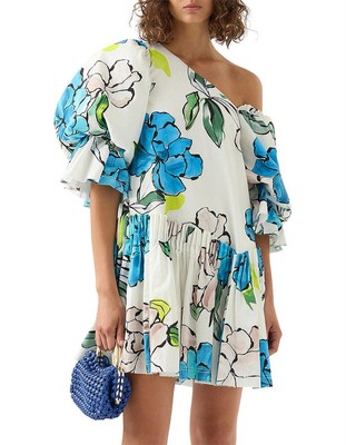 BNWT Aje Camellia Cy Cool Multi Floral Off Shoulder Mini Dress Size 8 Cocktail