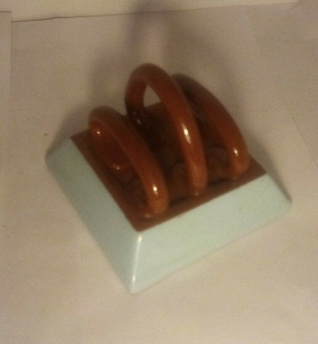 Watcombe pottery TORQUAY DEVON BLUE TOAST RACK 8.5 cm - Picture 3 of 6