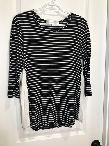 White Striped Top Blouse 