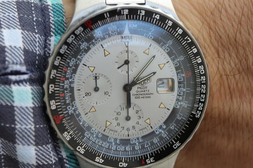 VTG RARE HEUER PILOT GEN CHRONOGRAPH 100 M SWISS MEN'S Ref 230.006 CIRCA 1984