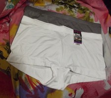 2 NEW MAIDENFORM 40774 GY MF COVERED WAIST BOYSHORT PANTIES 2XL/9