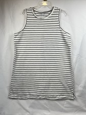 Old Navy T-shirt Tank Dress Womens XL White Black Stripes Regular Classic Cotton