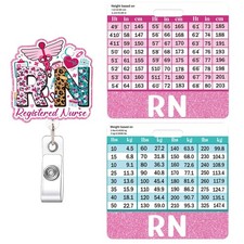 Registered Nurse RN Retractable Pink ID Holder Badge Reel Buddy Set 1 PCS