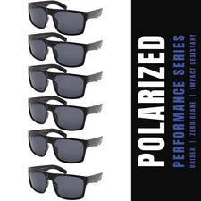 Polarized Sunglasses Mens 4 Pack Square Frame Soft Finish Frames Glasses New