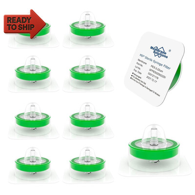 Membrane Solutions 10 Pack Syringe Filter Sterile PES Hydrophilic Filtration 0.2